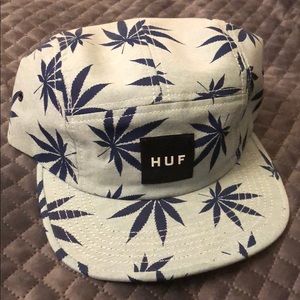 Light blue with navy print plant life HUF hat